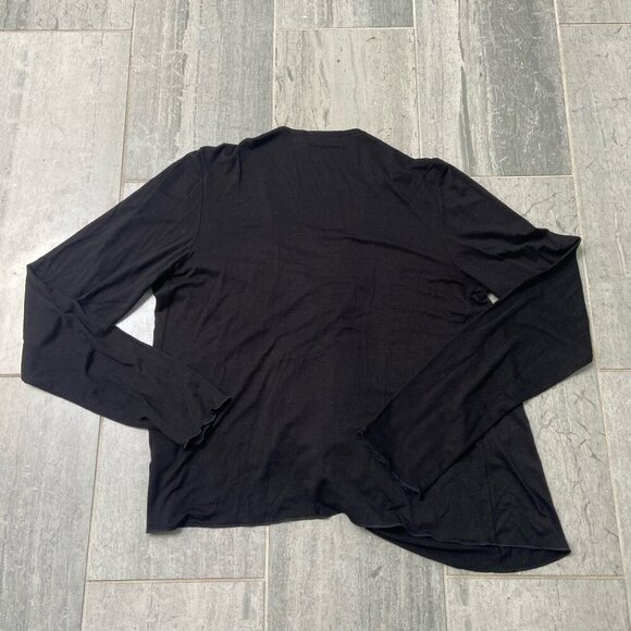 Young at Heart Lightweight Open Waterfall Front Cardigan Black Size Small - Picture 3 of 7